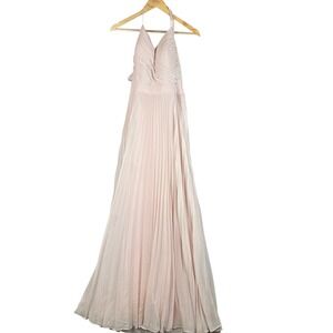 Camille La Vie Pink Halter Pleated Dress Formal Party Cocktail Size 8